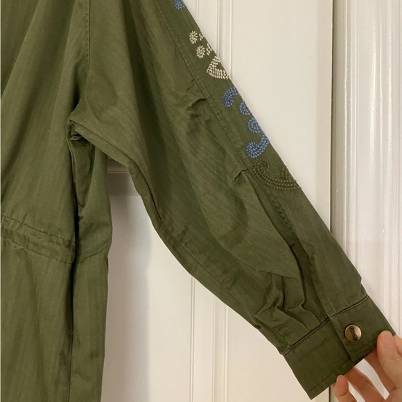 NWT NANETTE LEPORE OLIVINE FREE EMBROIDERED ARMY ANORAK JACKET MEDIUM PEOPLE - Picture 9 of 10